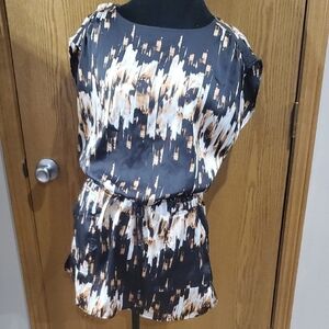 Derek Lam For Design Nation Black and Tan Graphic Mini Dress